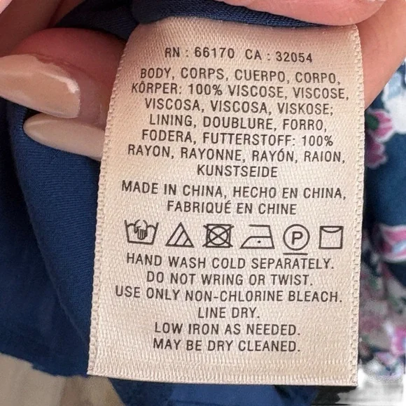 Maeve Anthrolpologie Faux Wrap Mixed Print Sleeveless Dress Floral Blue Size 4 - Picture 11 of 11